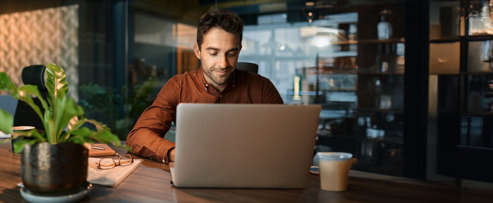 Person using their laptop.