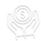 Hands coin icon.